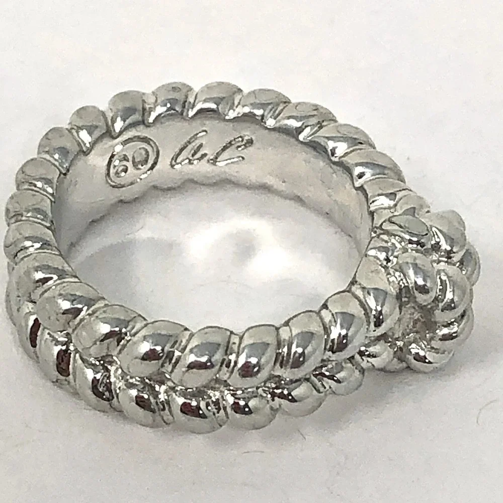 Nautical Rope Knot Braided Band Sz 7 Ring Aluminum Arthur Court Signed Jewelry